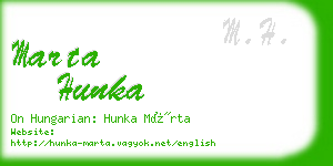 marta hunka business card